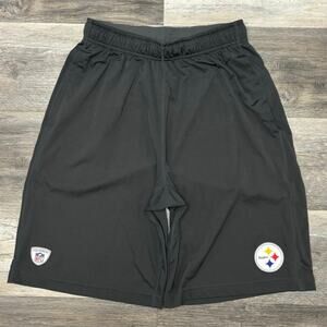 Niki Dri Fit NFL Pittsburgh Steelers Gray Mens S Sporty Training Football Shorts